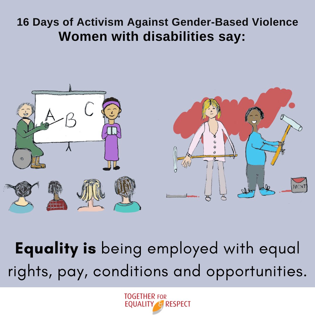 EasternCLC's tweet photo. Women with disabilities have the right to earn an income from work freely chosen on an equal basis with others. 

Does your org have women with disabilities in the team? What action are you taking to support their equitable employment?

#16Days #Margins2Mainstream #EqualityIs https://t.co/wZI2reYJsF