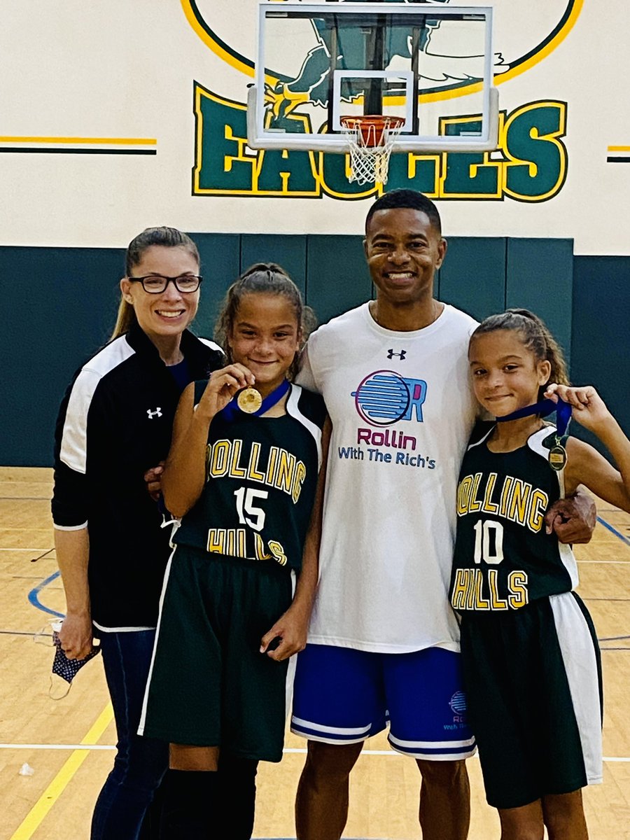RTwins2010's tweet photo. We did it!! We won the Championship!! 🏆 11-0 on the season! @michaellrich1 @LisaRich1032  #richtwins #rollinwiththerichs #wbb #girlsbasketball #champs #goals #RHMS #undefeated https://t.co/pUu4HbaQEY