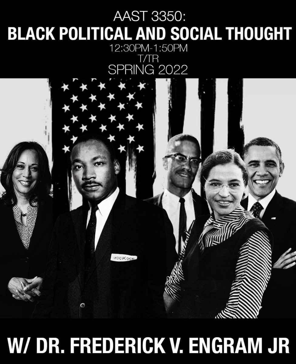 If any students at UTA need an elective or you just want to learn more about the black community and our history in this country then take one of these classes or all of them 😂 Dr. Engram <a href="/VanCarlito2003/">Dr. Frederick V. Engram Jr.</a> is a great professor and you’ll love him and also the course itself 🤎✊🏾