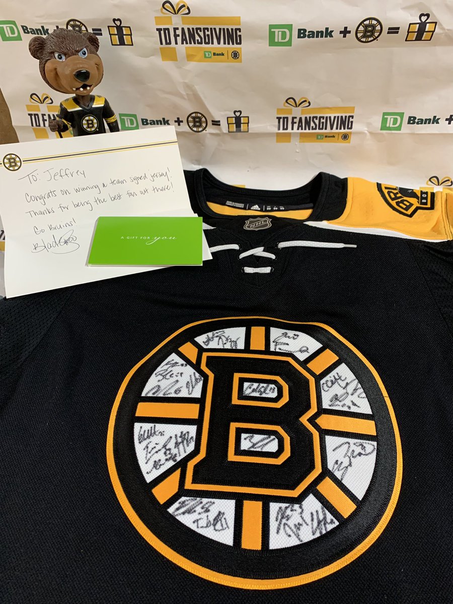 Ringing in the Christmas season with an awesome gift from the Boston Bruins! Thank you @nhlbruins and #tdfansgiving! #GoBruins