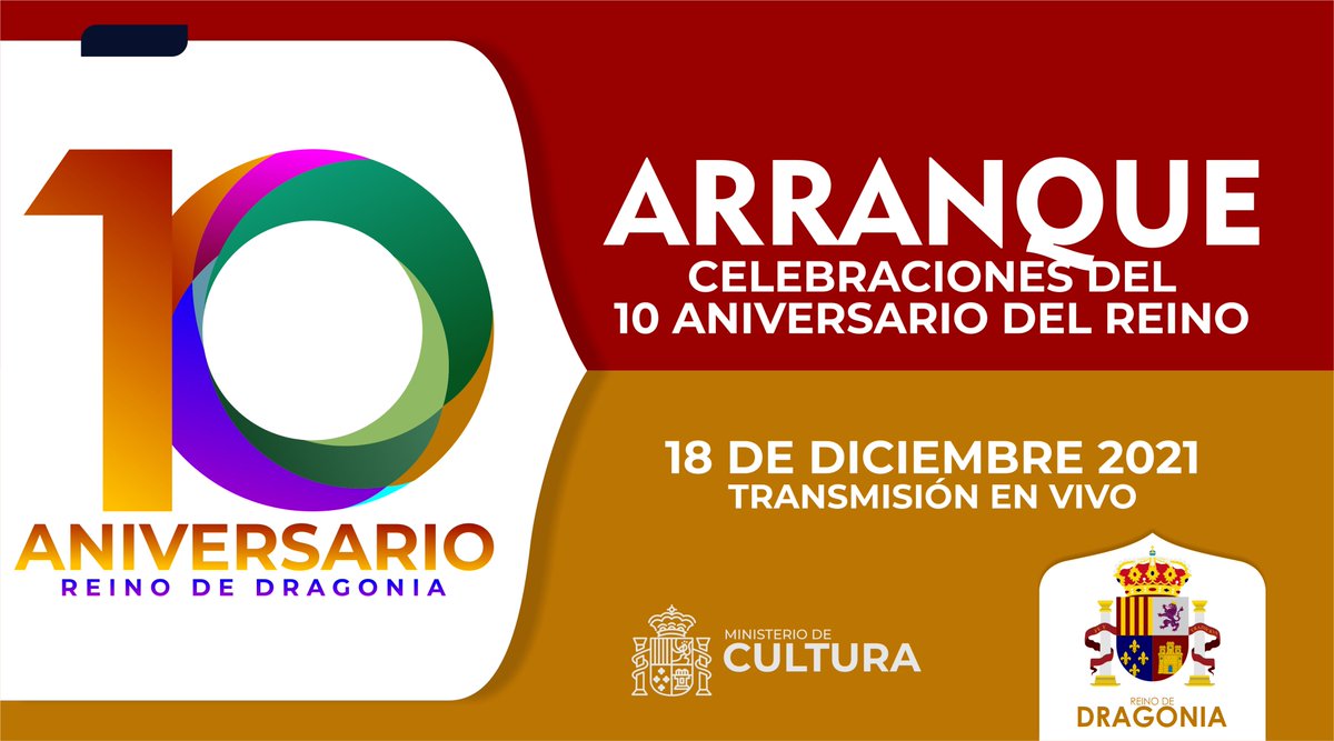 Estamos próximos a celebrar #10AñosContigo.
Conéctate este 18 de diciembre, al arranque oficial de las celebraciones por el 10mo Aniversario de nuestra Micronación.

Juntos celebremos #10Años de Fe y Tradicion.