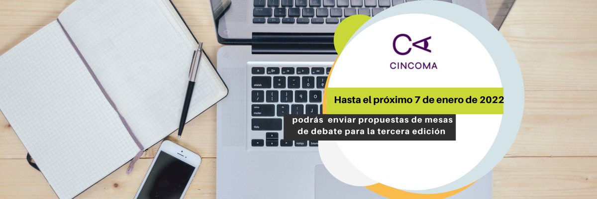 CCincoma's tweet photo. La tercera edición del #cincoma se celebrará entre el 27 y 30 de septiembre de 2022: los días 27, 28 y 29 de forma virtual y el día 30 con una jornada 100% presencial en Salamanca.
https://t.co/4u0bKVwjcc https://t.co/Sejso6Qgjv