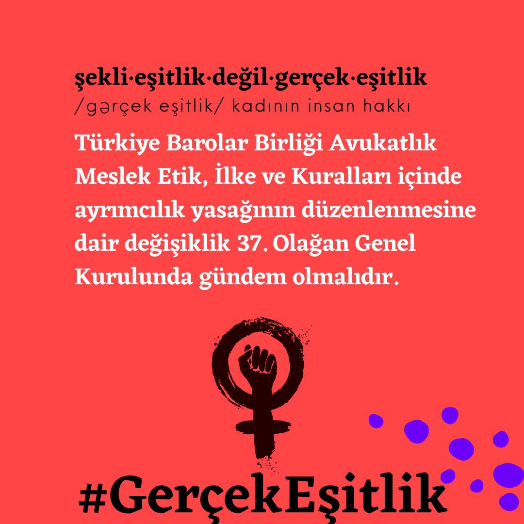 Şekli Eşitlik Değil Gerçek Eşitlik diyen kadın avukatların taleplerinin yanındayız.

Yaşasın Kadın Dayanışması

#GerçekEşitlik