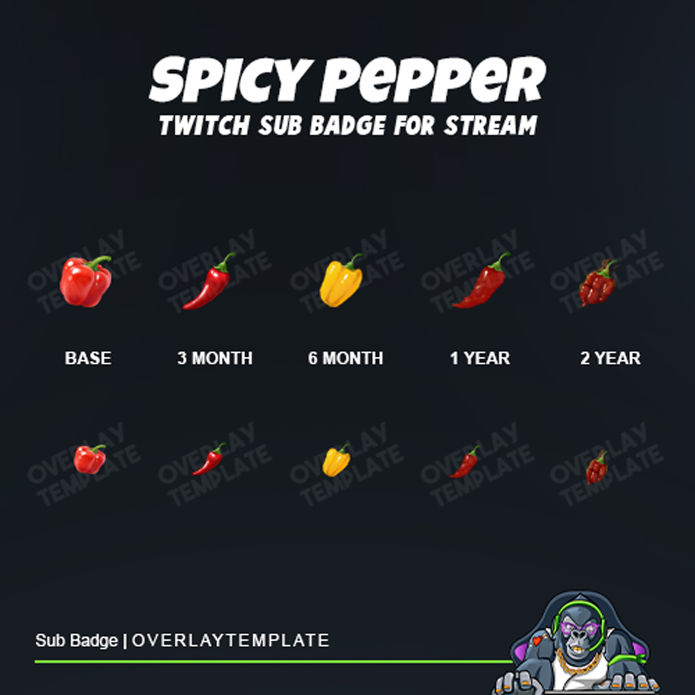 Whew ! Hot ! Hot ! Hot !🥵🔥
Our Recent Pack Badges featuring various spicy designs in each tier !

Check it out and add a unique and powerful vibe to your stream!
Get yours by click link bellow :😜
overlaytemplate.com/product/spicy-…

#etsy #twitch #twitchsubbadges #twitchstreamer #discord