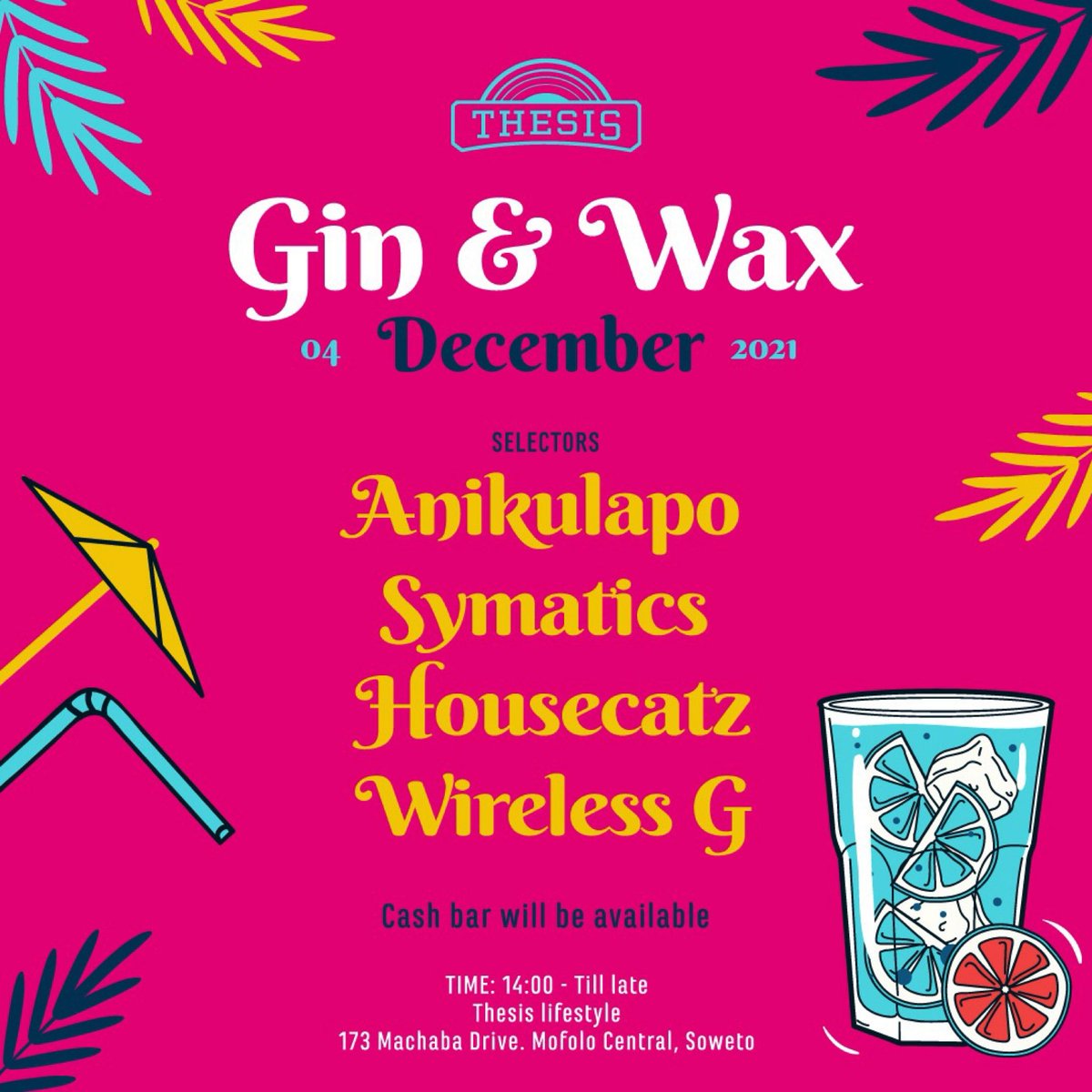 Jamming <a href="/ThesisLifestyle/">IG: Thesis_Lifestyle</a> this coming weekend. Hopefully the weather behaves and we can all enjoy some good music on wax 🎵🎛 and some Gin. #QaphelaUmculo