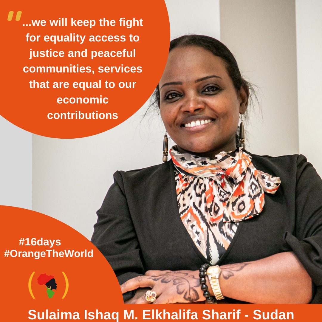 MujeresxAfrica's tweet photo. End Violence against Women Now
Mi país, Sudán, y mis sueños han sido secuestrados, pero las mujeres sudanesas seguiremos luchando por la igualdad, la justicia y la paz
Sulaima Ishaq Sharif
#16diasdeactivismo #16DaysofActivism #OrangeTheWorld #PintaElMundoDeNaranja #programaraisa https://t.co/C2c03MLgbs