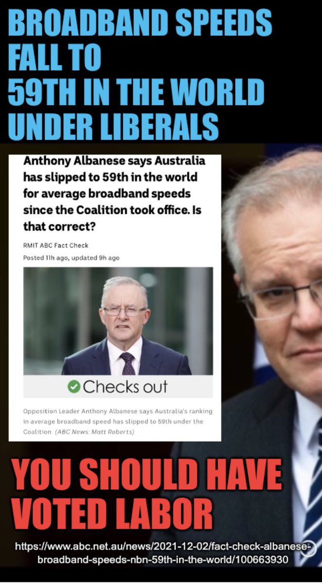 LyndaFrench19's tweet photo. #Broadband Speeds Fall to 59th in the World #UnderLiberals. No word from Liberal #PaulFletcher, as yet.

https://t.co/idw6Mfx1RE https://t.co/Bgemn5Xiqu