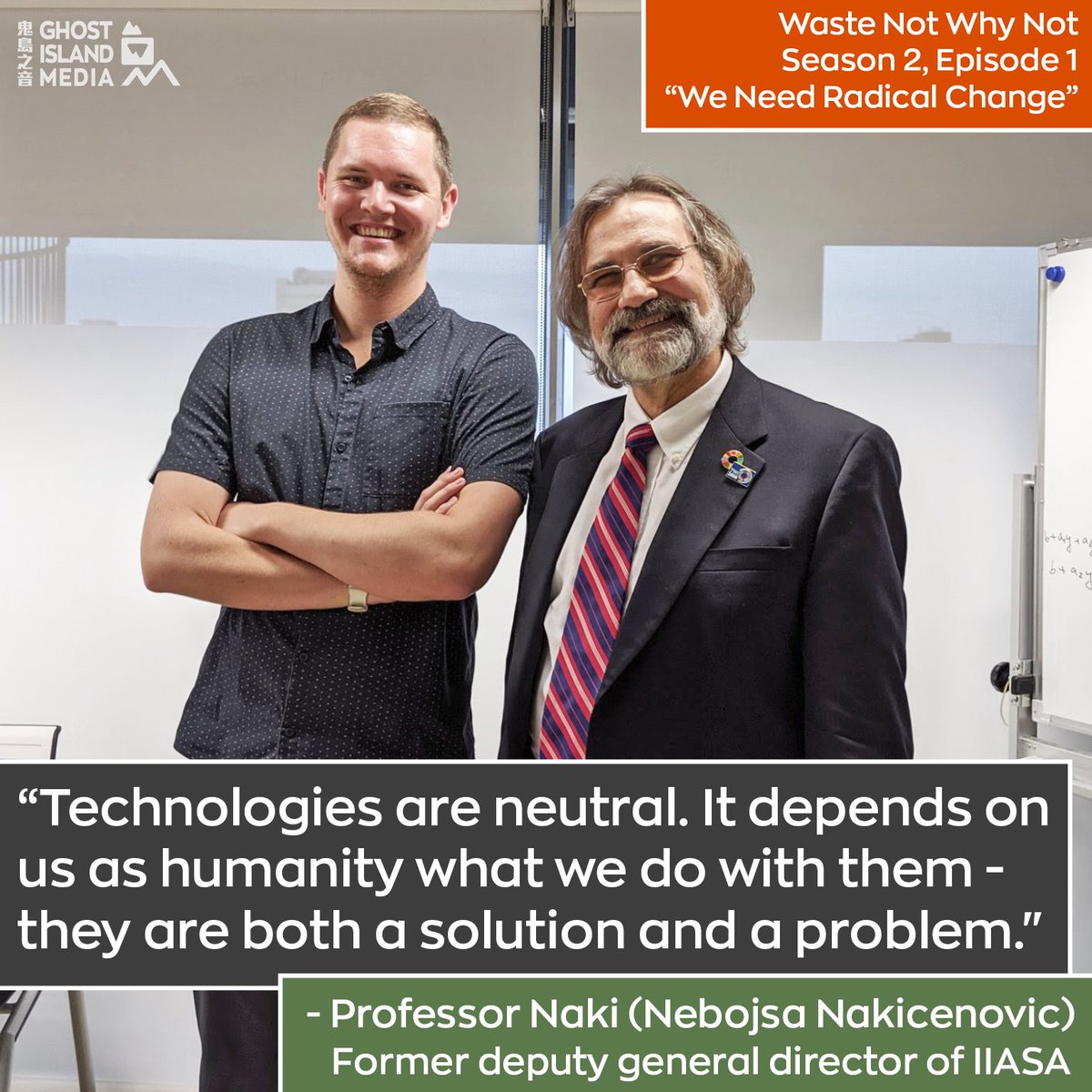wastenotpod's tweet photo. Congrats, Naki!! The inspirational energy economist and @IIASAVienna prof visited #Taiwan in 2019—listen to his @wastenotpod interview on how "radical" technological + institutional changes offer an unprecedented opportunity to steer our collective future: https://t.co/QWNnC1NhQW https://t.co/4papnisC2C