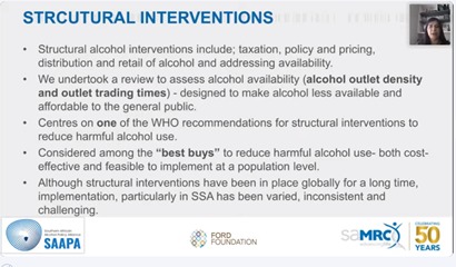 MGSpecialEvents's tweet photo. Ramsoomar-Hariparsaad: Structural interventions are needed across the region: @Saapa7 @MRCza @AadielaAMD @leaneramsoomar #AlcoholSafeSA #PassLiquorBillsNow #AlcoholfuelsGBV https://t.co/6zXwRCUnWr