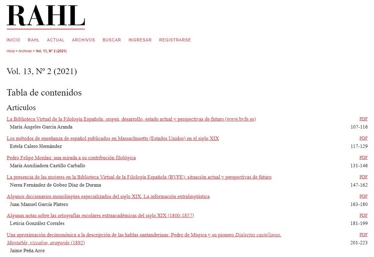 ‼️ En el nuevo número de la RAHL, varios miembros de la #BVFE presentamos trabajos panorámicos y específicos en torno a los materiales contenidos en nuestro repositorio. 

📲 Podéis consultarlos en el siguiente enlace: rahl.ar/index.php/rahl…

#historiografíalingüística #histlx
