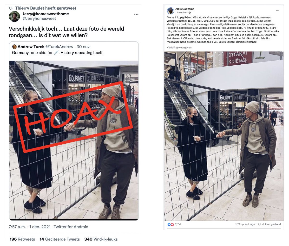 Deze retweet door <a href="/thierybaudet/">Thiery Baudet</a> toont geen situatie in Duitsland en het account dat die valse informatie levert is van een antisemitische haatzaaier uit Australië die we vaker tegenkwamen in retweets van Baudet. De foto komt uit Letland, de man is de politicus Aldis Gobzems. 1/4