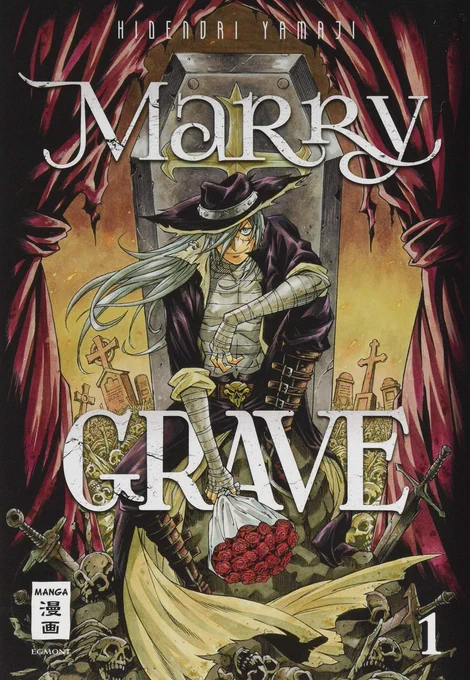 For the people who dont  Marry Grave is probably favorite cancelled manga of all time. God tier art and is all about a dude who loves his dead wife SO MUCH he's going to the ends of the earth to revive her. It only lasted 5 volumes in Shounen Sunday which is a shame.  