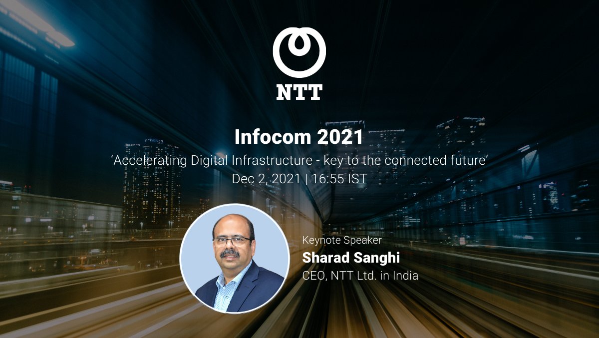NTTDATA_APAC's tweet photo. Join @sharad_sanghi, our CEO in India as he addresses industry leaders and technology experts at the 20th edition of @INFOCOMConnect, #AcceleratingDigital event.
#NTTIndia #NTTGlobalDataCenters #DX #DigitalTransformation https://t.co/eG7LRXn6pi