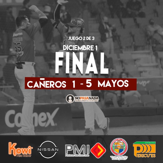 NoPasaNada_mx's tweet photo. #Mayos se hacen pesar en casa y aseguran la serie en contra de #Cañeros 

#OficialMayos | #CañerosDeLosMochis | #MayosDeNavojoa | #MayosDeNavojoaFans | #MayosDeCorazón | #LigaARCO | #PuroBeisbolMX | #elfildeo | #ConElBateAlHombro | https://t.co/TpShwZgfEZ