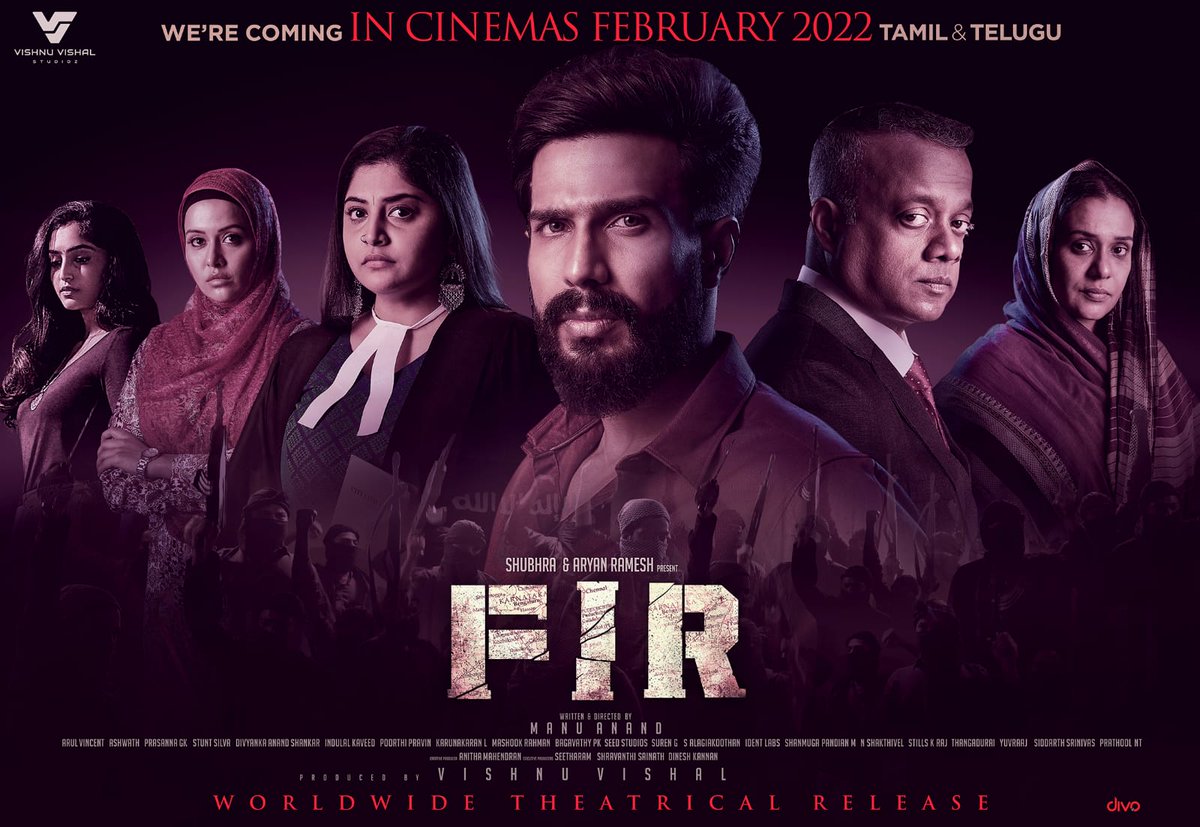 #FIRinFebruary - @TheVishnuVishal's action thriller #FIR is coming to THEATRES in February 2022, @VVStudioz @itsmanuanand @menongautham @mohan_manjima @raizawilson @maalaparvathi @MusicAshwath @silvastunt @Me_Divyanka @PoorthiPravin @shravanthis111 @thanga18 @proyuvraaj