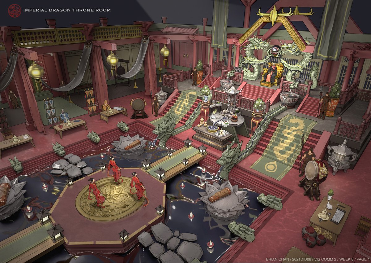 FengZhuDesign's tweet photo. The "Throne Room" is a mid-term project at FZD. Even though it's a straightforward theme with a clear function, the possibilities for entertainment design is endless. Here are some great examples from our current 2 students (they also must include an animal motif) https://t.co/bAuc70gkC1