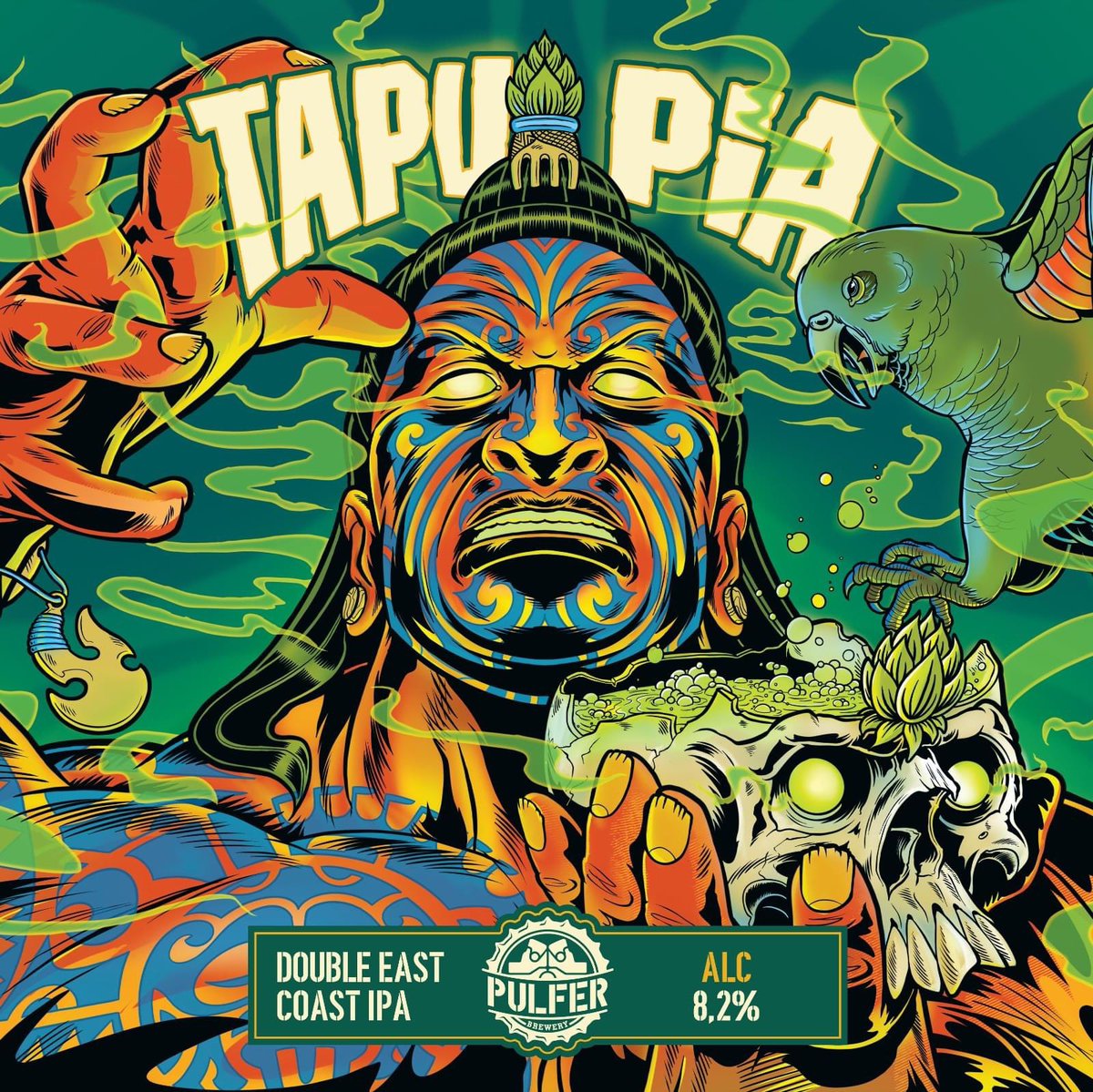 PulferBeer's tweet photo. 'Sacred beer' or as Maori would say - Tapu Pia! Our east coast DIPA loaded with only New Zealand hops.

Release is schedule for Friday - 03.12.2021. Don't miss our 'hanging party' at Beershop #toito Cans and kegs will be rolling!

#PulferBrewery #TapuPia #ThisIsWhyWeBrew https://t.co/U6ByBJwKUW