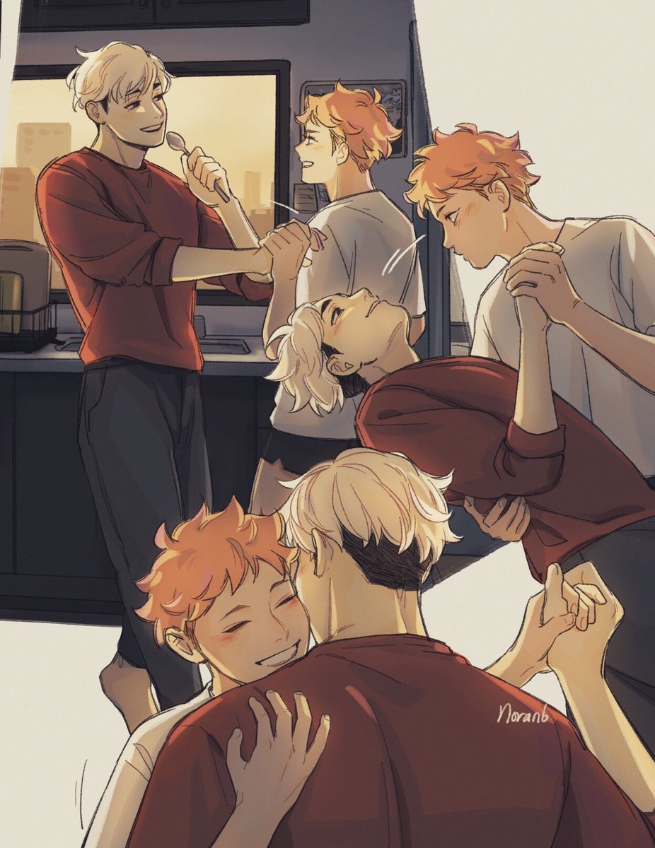 noranb_'s tweet photo. “we were dancing ‘round the kitchen in the refrigerator light..” #atsuhina https://t.co/F29UpzwBD2