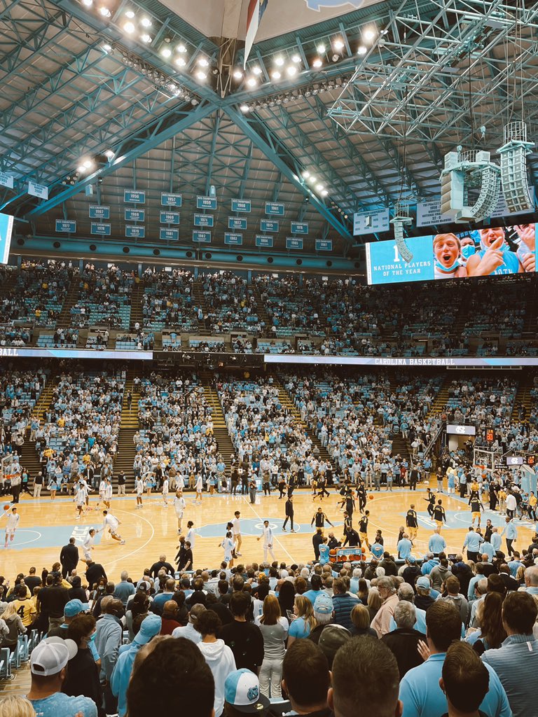 The boys in blue! An exciting night seeing these two legendary programs play ball in NC. <a href="/umichbball/">Michigan Men's Basketball</a> vs. <a href="/UNC_Basketball/">Carolina Basketball</a>  #ACCBigTenChallenge