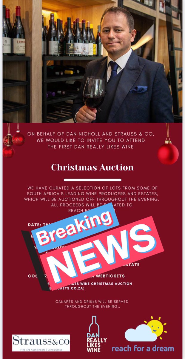 For understandable reasons, tonight’s auction will only be online - very sorry not to have guests in person, but head to @StraussFineWine website to register and bid on some splendid lots. Kicks off at 7pm in support of @ReachForADream - see you online! #DRLW