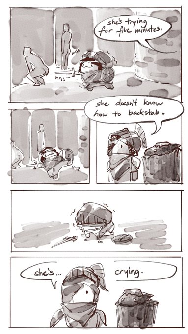 flashbacks when @MikomihoArt watching me try my best to backstab enemies in DS3 properly for 20+ minutes straight AHAH 