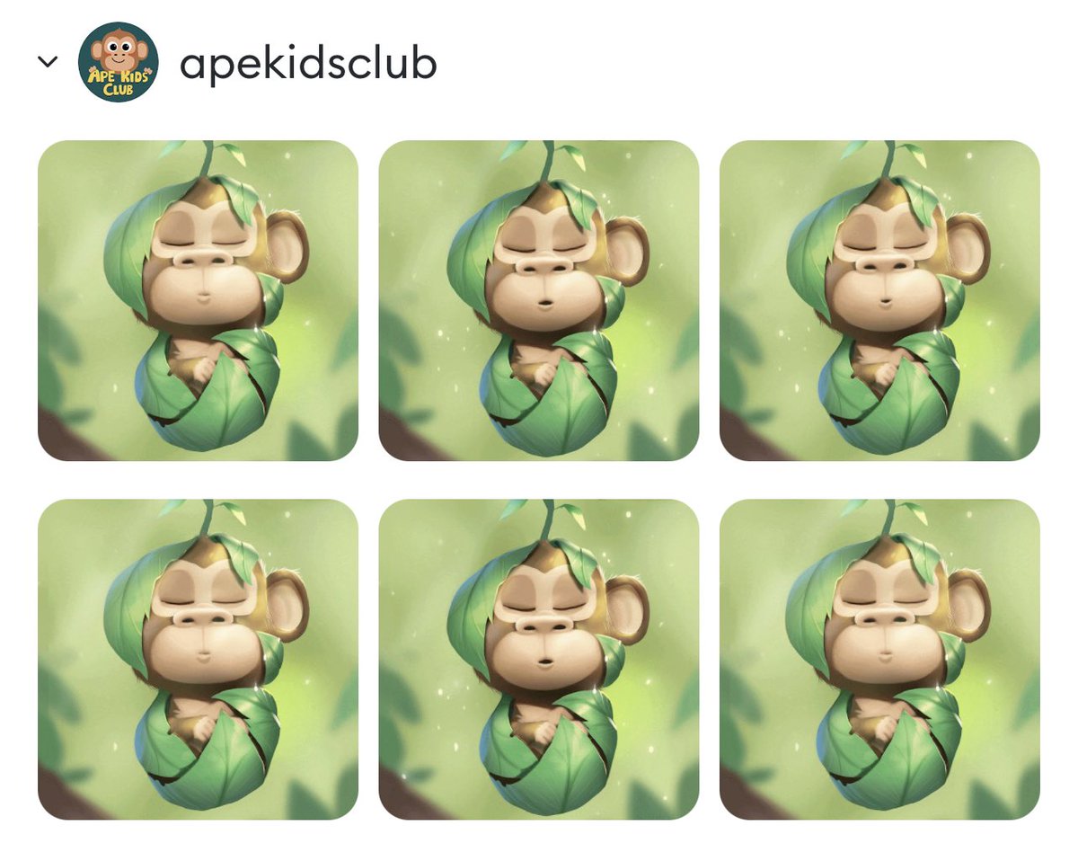 IsleLn111's tweet photo. The six kids I never knew I wanted! 😂 LFG!! @ApeKidsClub @TFGmykL SO excited for the reveal! 🐒 #ApeKidsClub #NFT https://t.co/nIV8t2q6fB