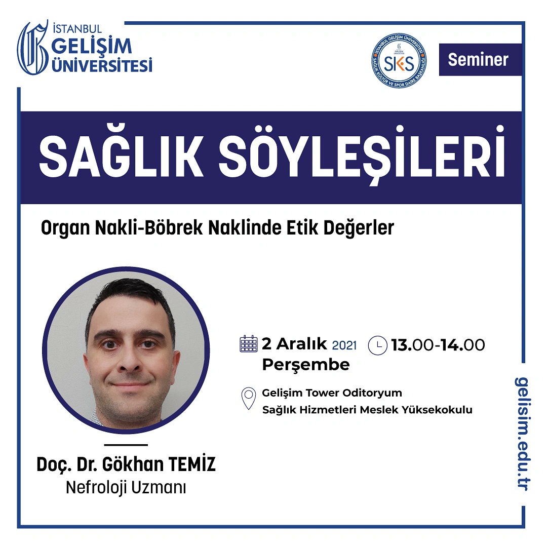 Bugün 13:00'daki 'Saglik Söyleşileri' etkinliklerimizin 2.sine davetlisiniz.