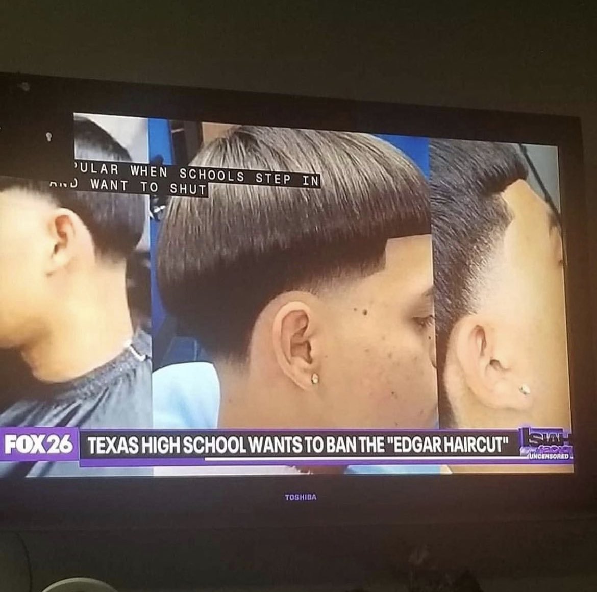 NuSyns_'s tweet photo. Smh, you just know the principal is white. Hope they ban mullets and fohawks too #edgarcut #edgarhaircut https://t.co/fC0VPB859j