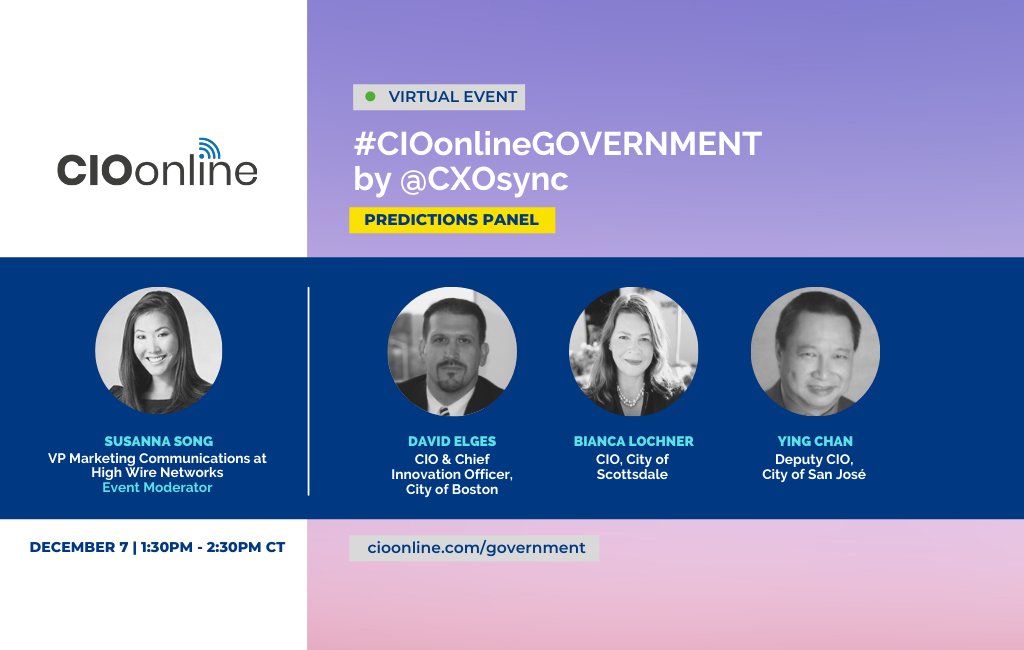 #CIOonline #Government by <a href="/CXOsync/">CXOsync</a> is happening on 7th Dec! Register here: cioonline.com/government

Made possible by: <a href="/EDBPostgres/">EDB</a> <a href="/acquia/">Acquia</a> <a href="/Zendesk/">Zendesk</a> <a href="/SnowSoftware/">Snow Software</a> <a href="/Avature/">Avature</a> <a href="/Mimecast/">Mimecast</a> 

Panels from <a href="/CityOfBoston/">City of Boston</a> <a href="/CityofSanJose/">City of San José</a> <a href="/scottsdaleazgov/">City of Scottsdale</a> 

#technology #customerexperience #SaaS