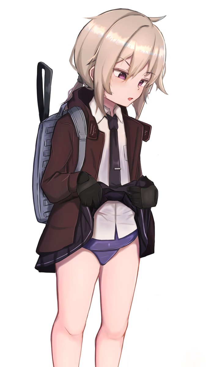 M200(ドルフロ) 「シャツ透け対策をするM200 」|おむらいぬのイラスト