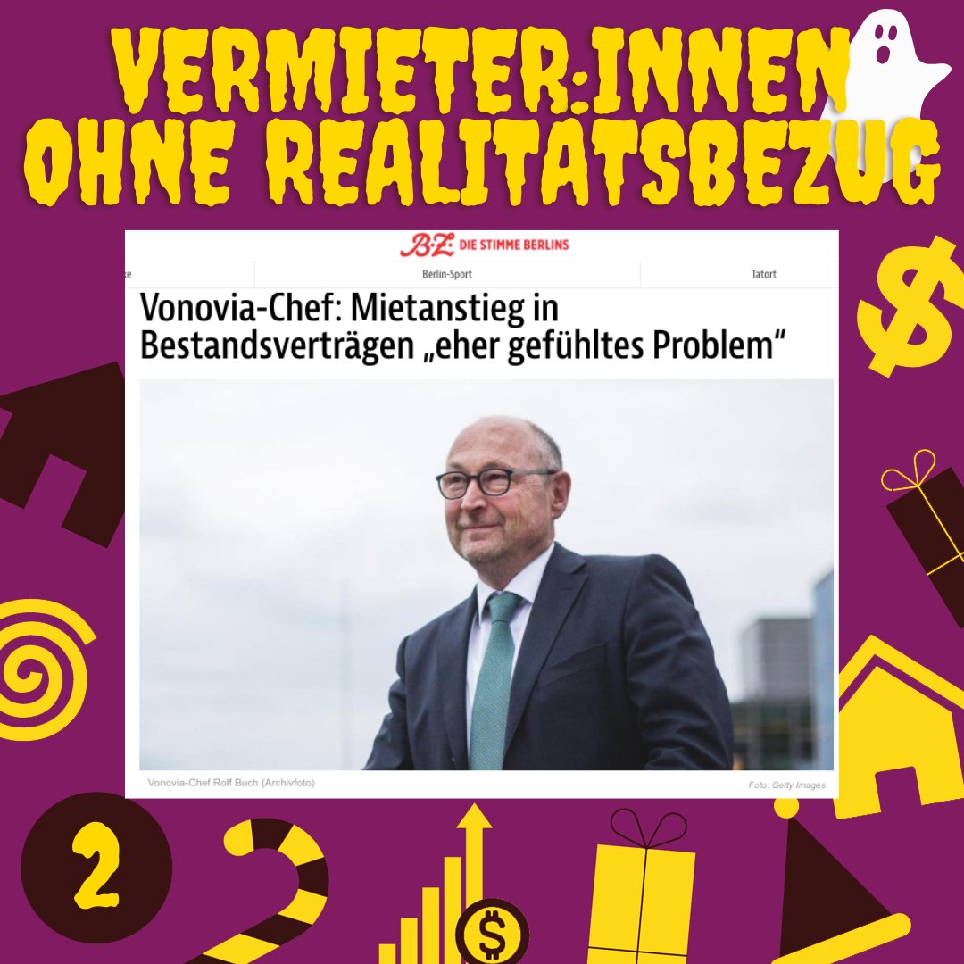 ✨ Das zweite Türchen unseres #Mieten-Horror-#Adventskalender. 🎁
#Vonovia-Chef Rolf Buch hält die steigenden Mieten für ein „eher gefühltes Problem“. 😡😡
Na dann, wir freuen uns schon auf das #Gefühl, wenn vergesellschaftet wird. 😎😎