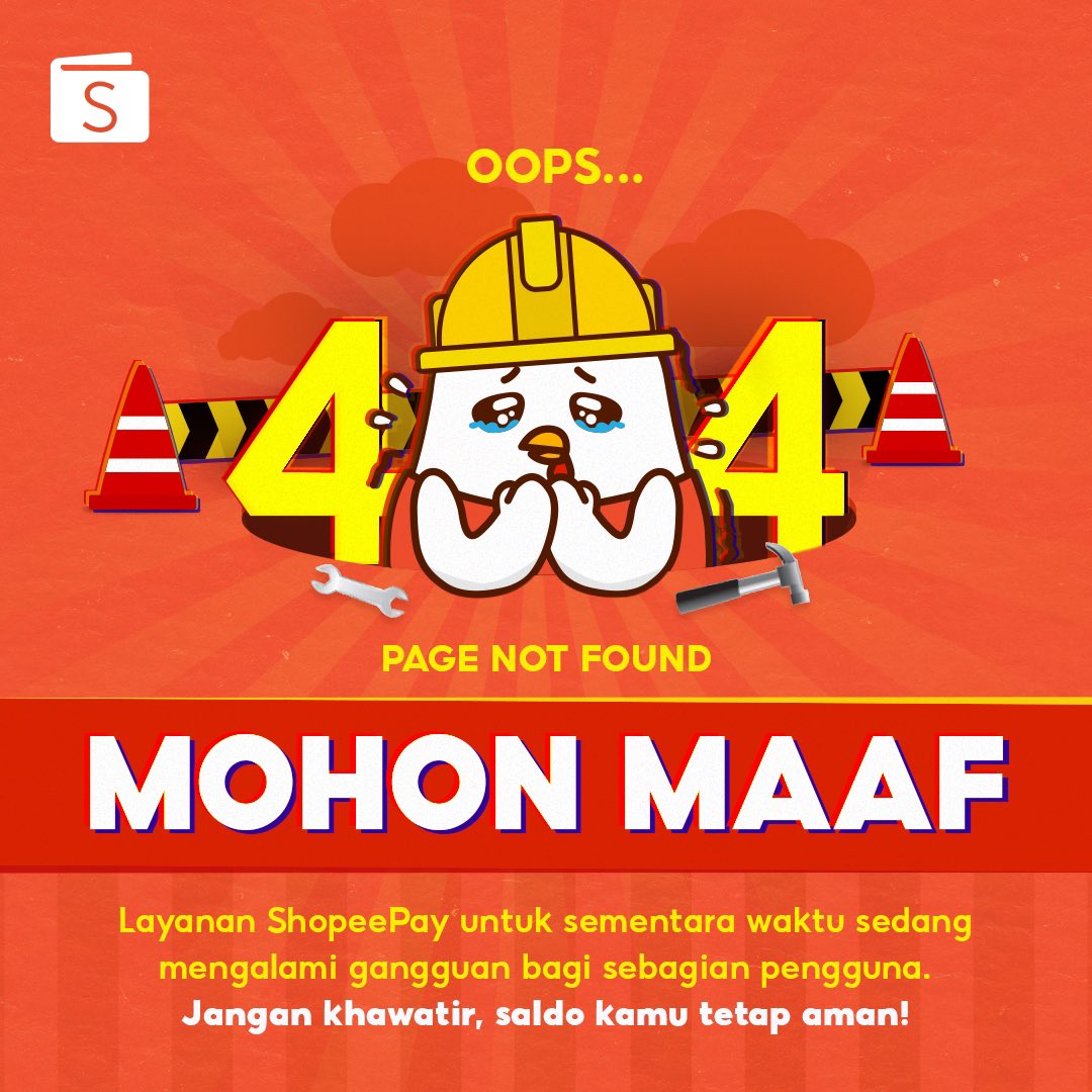 Sobat ShopeePay, mohon maaf yaa layanan ShopeePay untuk sementara waktu sedang mengalami gangguan. 🙏

Namun jangan panik dan khawatir, karena saldo kamu tetap aman.