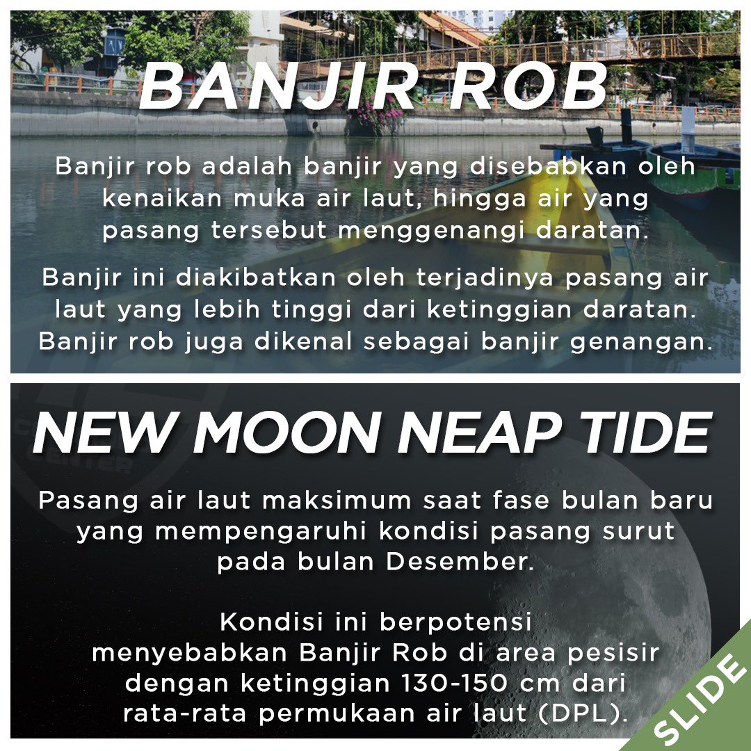 call112surabaya's tweet image. “Apa itu pasang air laut maksimum?”
“Banjir Rob itu apa min”

BMKG Maritim Tanjung Perak memperkirakan adanya fenomena Pasang Maksimum Air Laut yang dapat mengakibatkan Banjir Rob

Yuk! Kita simak penjelasannya melalui #creativemultiplepost berikut ini 🙌🙌