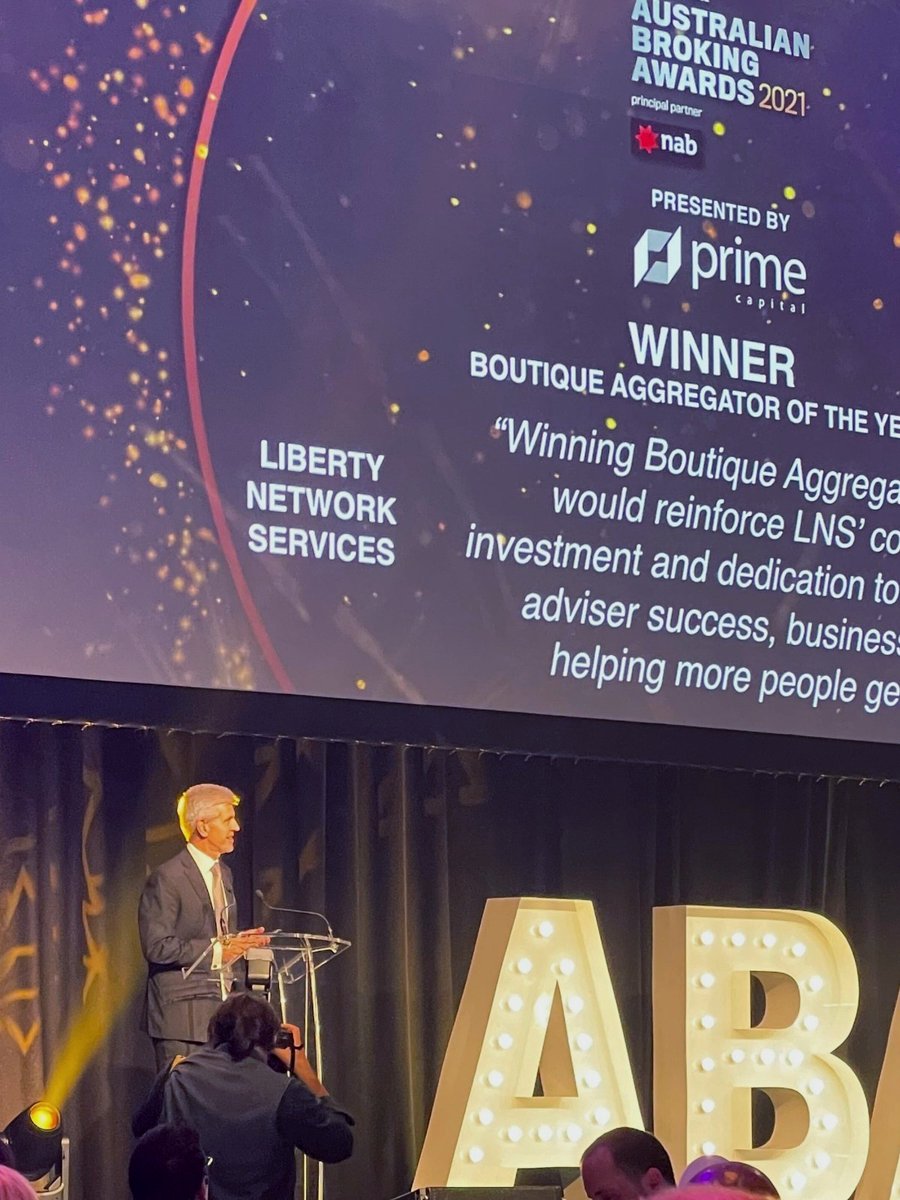 LibFinancial's tweet photo. Liberty Network Services (LNS) has been crowned Boutique Aggregator of the Year at the @TheAdviserAU Australian Broking Awards! Congratulations to the #FreeThinking LNS team for their incredible work in helping more people #GetFinancial. 🏆⭐ https://t.co/mE7sr3GUxP