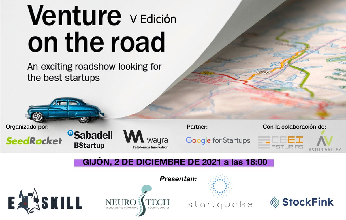 Hoy a las 18h tienes una cita para conocer las #startups finalistas de V Edición en #Asturias del #VentureOnTheRoad: <a href="/eskillgaming/">E-Skill 🎮</a> <a href="/Neurostech1/">Neurostech</a>  #Startquake @StockFinkES y escuchar a Pablo Carrallo hablar sobre #inversión en #startups #tech
Inscríbete ▶ lnkd.in/dHZpmD-5