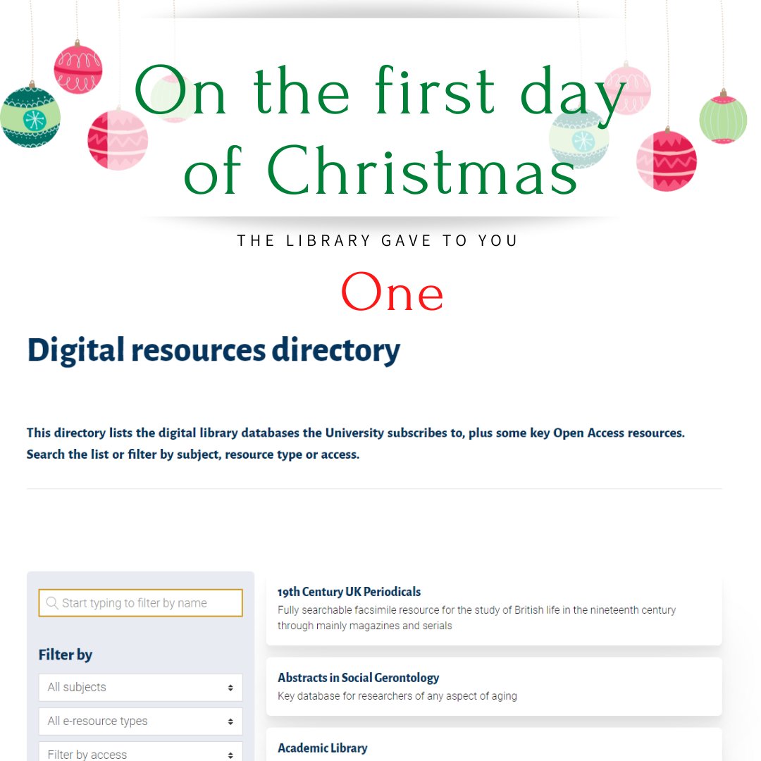 UniKentEuroLib's tweet photo. #12DaysofChristmas 1st first day our brilliant new digital resource directory allowing you to find relevant resources by subject area and resource type @KentBSIS @UniKentParis https://t.co/UHYGqnCkRA