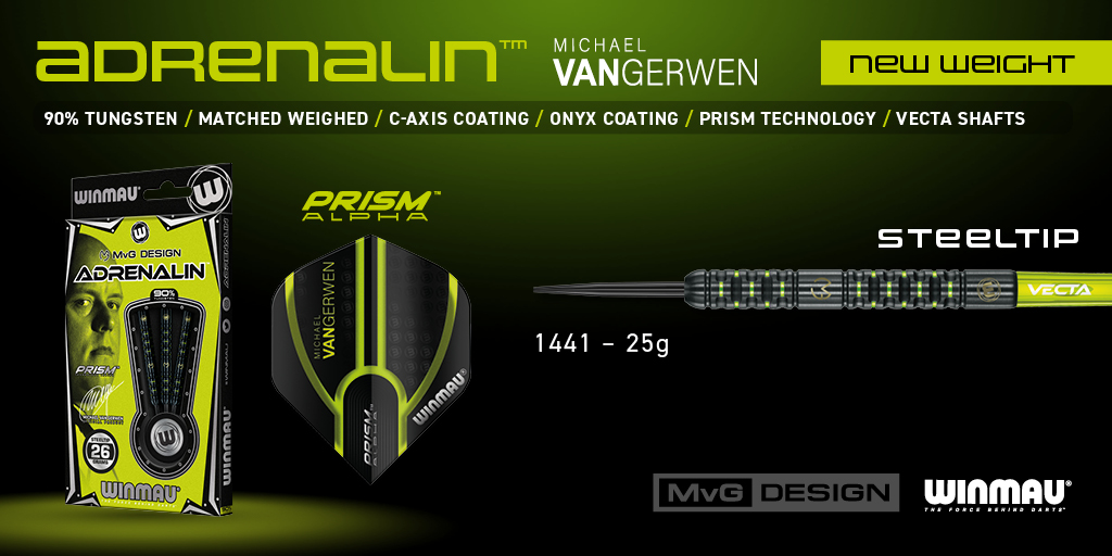 Winmau's tweet image. MvG Range - New Weights 🟢⚫️

MvG's stunning Adrenalin, Absolute and Ambition ranges all feature additional weights added, to further expand the stunning MvG Design collection.

#WinmauLaunch #MvG