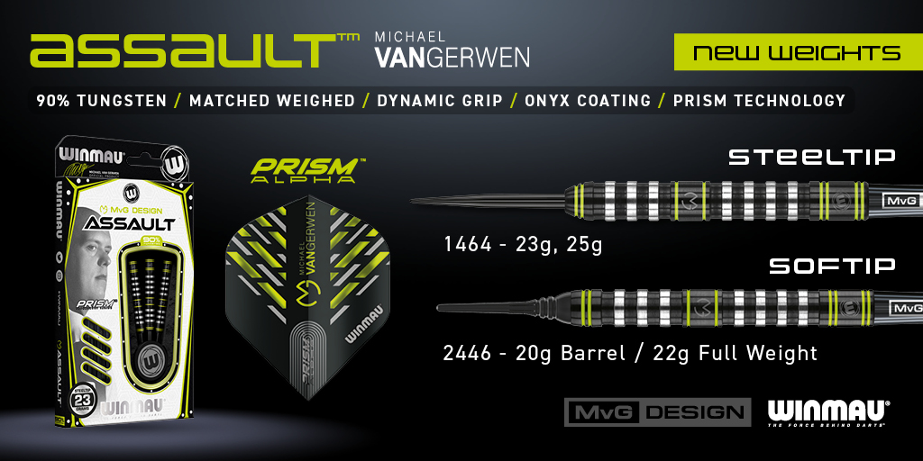 Winmau's tweet image. MvG Range - New Weights 🟢⚫️

MvG's stunning Adrenalin, Absolute and Ambition ranges all feature additional weights added, to further expand the stunning MvG Design collection.

#WinmauLaunch #MvG