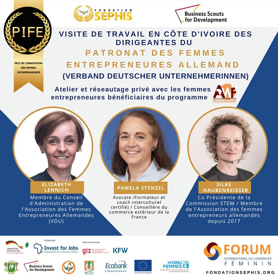 💥 En prélude du forum…  Le Prix de l'Innovation des Femmes Entrepreneures (PIFE).

Un programme d'excellence dédié aux femmes entrepreneures de nos programmes pour une mise en réseau avec les femmes entrepreneures d'Allemagne .