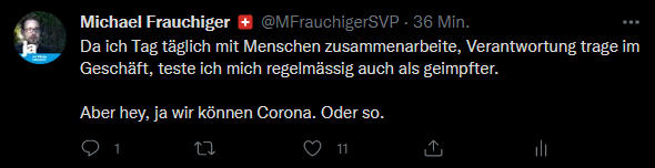 MFrauchi's tweet photo. Diese beiden Tweets zeigen btw. auf, wie ich mit der Situation umgehe. Verantwortungsvoll geimpft und getestet. Ignorant ggü. ungeimpften die ich anstecken könnte. Ich schränke mich nicht mehr ein! Halte mich an geltendes Recht. MEHR NICHT!

#WirkönnenCorona #TeamImpfen https://t.co/LetDGlOF9T