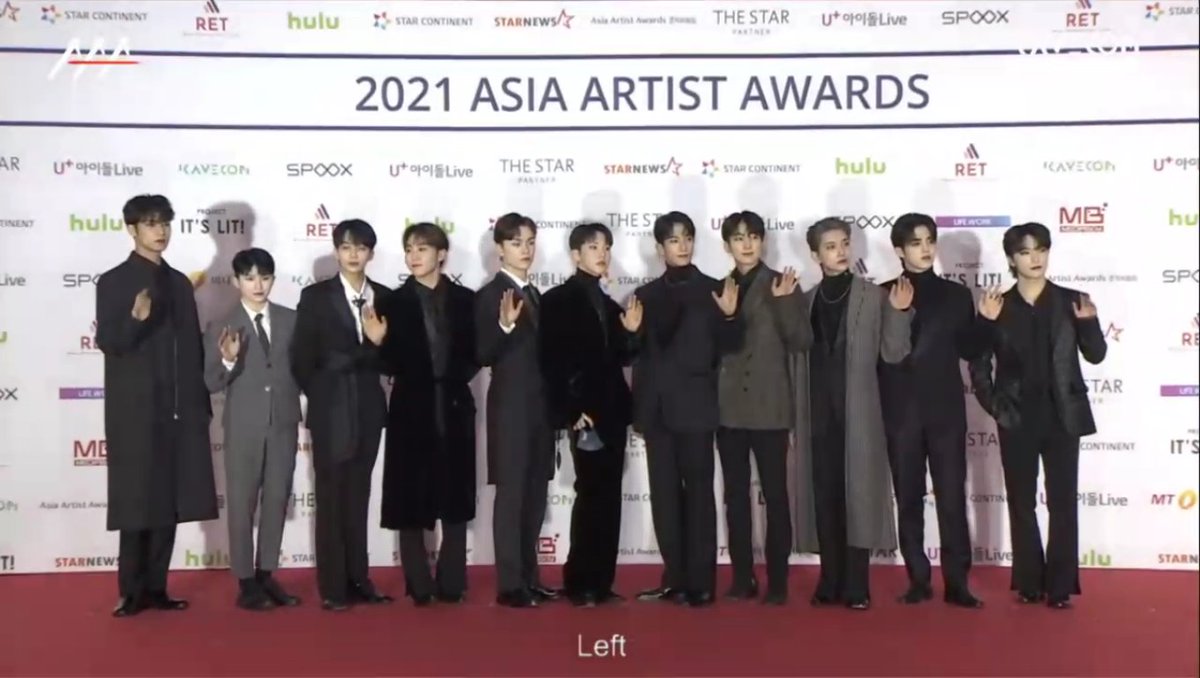 ENHYPENSVTEEN's tweet photo. ENHYPEN &amp; SEVENTEEN at the 2021 Asia Artist Awards (AAA) Red Carpet 

@ENHYPEN_members @pledis_17 https://t.co/IV15QDv4dL