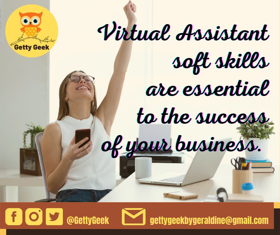 GeraldinePito's tweet photo. Virtual Assistant soft skills are essential to the success of your business. When you develop them, you have the chance to push yourself to the next level. They will help you stand out as a professional in the industry.
👨 👩 📈 👍 

#VAIndustry #VAsoftskills #serviceoriented https://t.co/v0ajoP7VZu