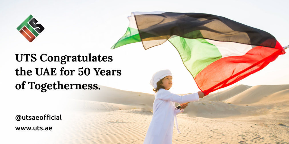 utsaeofficial's tweet photo. UTS wishes everyone a happy 50th UAE National Day! An opportunity to recognize the spirit of togetherness between the 7 emirates.
#UAE #UAENationalDay   #50thNationalDay #UAENationalDay2021 #NationalDay https://t.co/xHNx5f9S7V