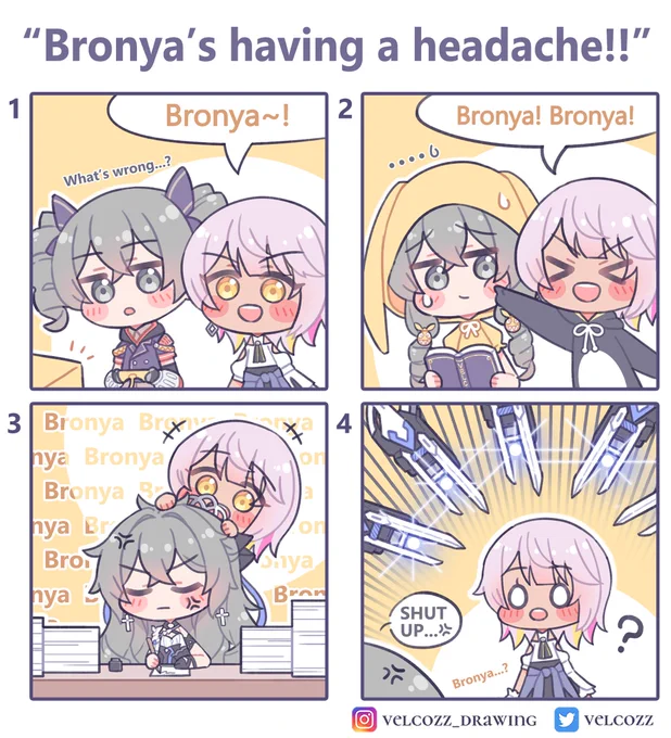 Bronya's having a headache!
When a kuudere leader gets a talkative subordinate~ (‾▽‾)~*
 
Kudos to Captain @velcozz for the amazing fanart!

#HonkaiImpact3rd 
#miHoYo 
