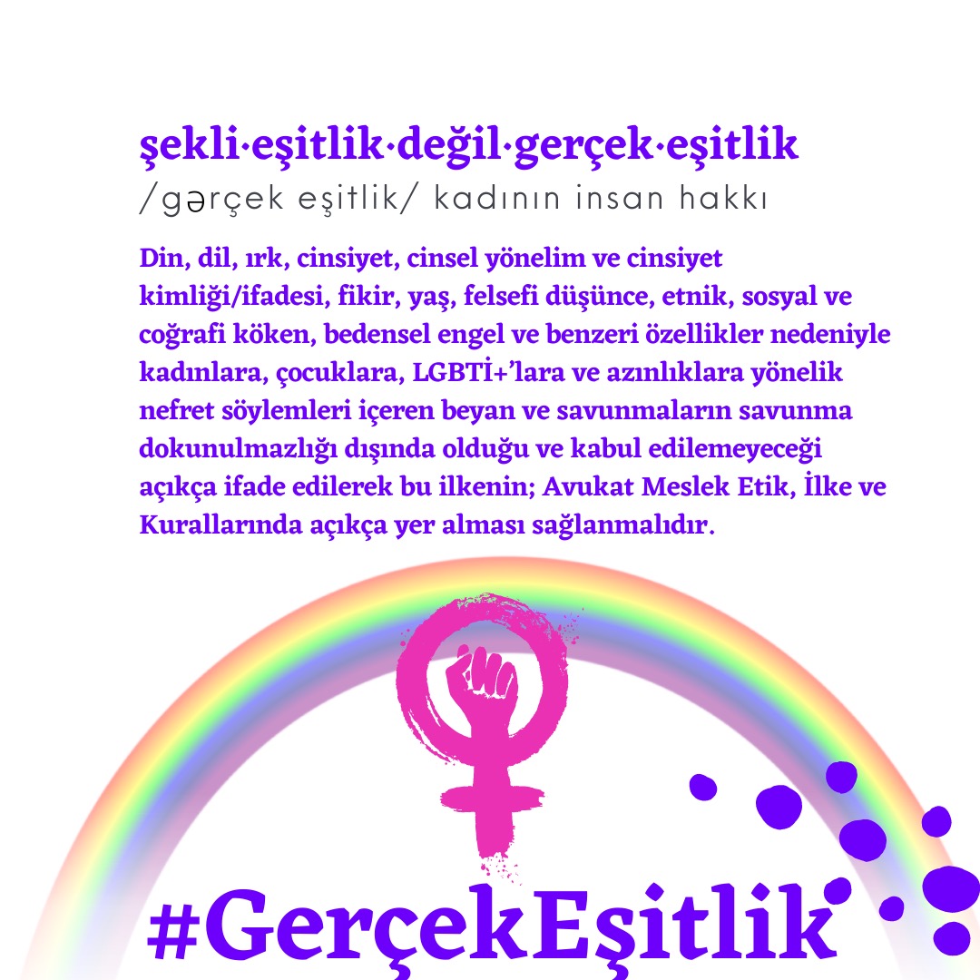 Eşitlik! hepimiz için eşitlik!
#gerçekeşitlik