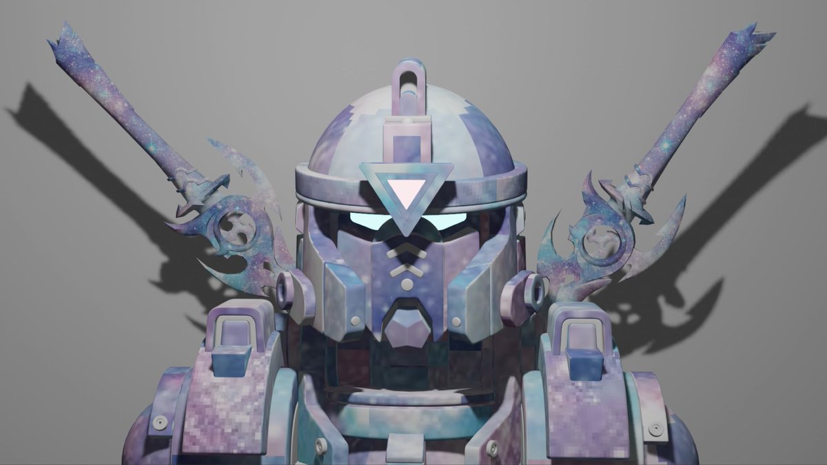 jollymoonnft's tweet photo. Here is my Twin sword ice Meka ⚔️ #MEKAVERSECREATIVE @MekaVerse https://t.co/6LLTzX3YYI