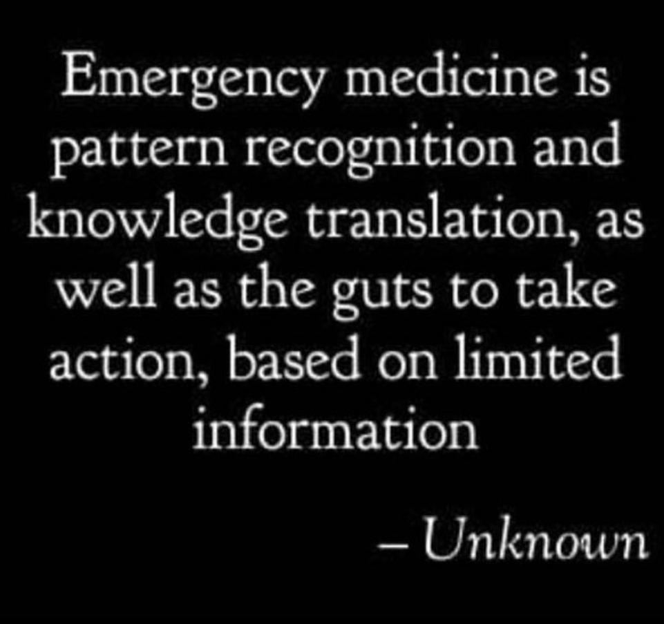 A quick reminder…
#EmergencyMedicine