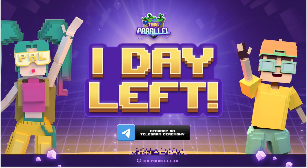 Remember Airdrop Event on Telegram? We would like to celebrate 700 winners at 13:00 UTC tomorrow. Dont miss the boat!
📌Venue: Facebook fanpage, Youtube
🎙Host: <a href="/TieneeCrypto/">Tienee Crypto</a>
------------------------
#TheParallel #Metaverse #PRL