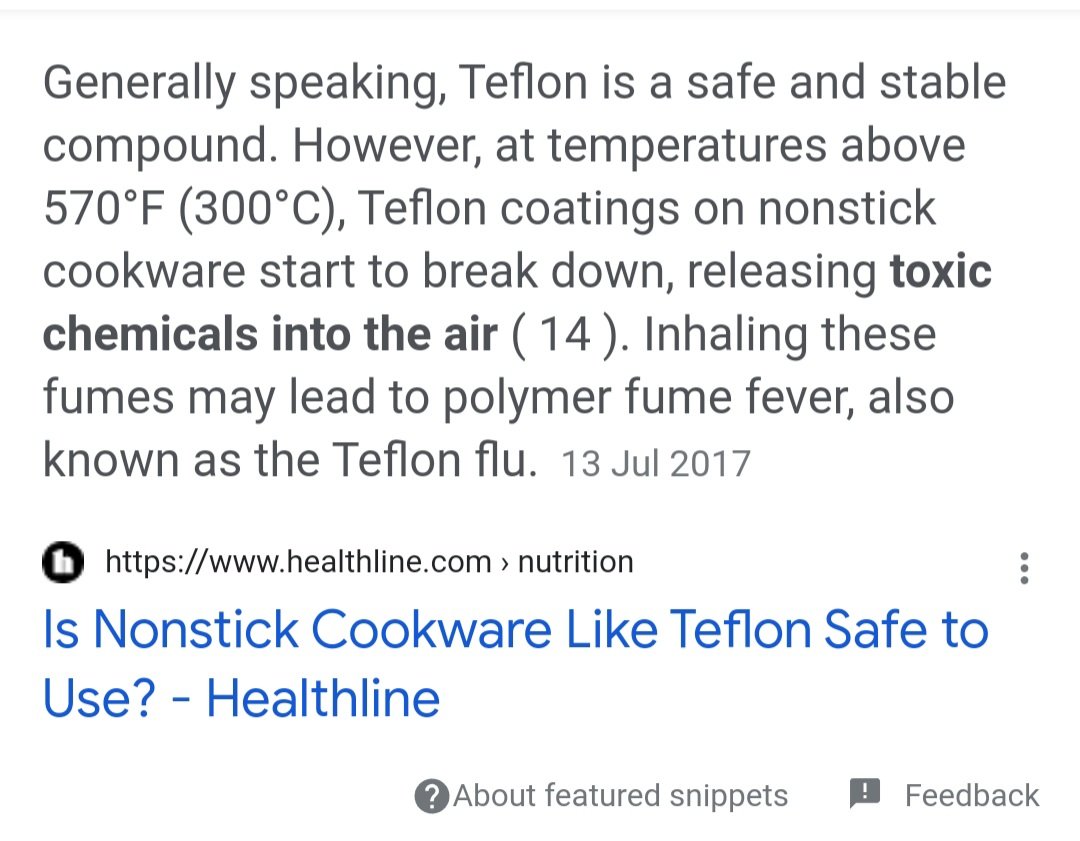 Good morning as you wake up today and make your scrambled eggs just remember that non-stick pans contain Tephlon 🥴 which is harmless unless the pan is heated to 300°C