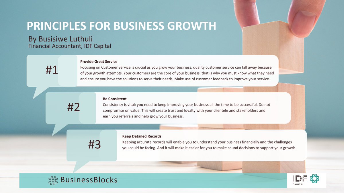 IDF_Capital's tweet photo. Business principles work as a compass to guide you towards your goals. With #BusinessBlocks Thursday's business growth tips, we're adding value to your business growth journey.
Visit https://t.co/Jxt5VCtXDU to learn more about IDF's solutions.
#ValueCatalysts #IDFCapital https://t.co/jzcVJ759bc